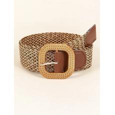 Women's Wide Belt Date Office Khaki Belt Pure Color