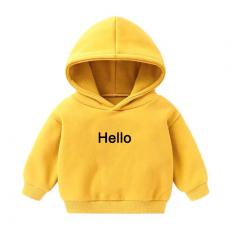 Kids Boy Clothes Hooded Letter Hello Solid Plain Hoodie Children Pullover Tops Autumn Early Winter Hoodies Coat