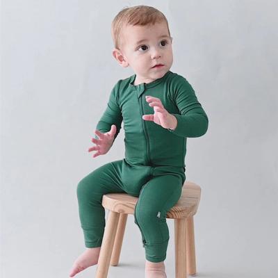 Baby Romper Bamboo Fiber Baby Boy Girl Clothes Newborn Zipper Footies Jumpsuit Solid Long-Sleeve Baby Clothing