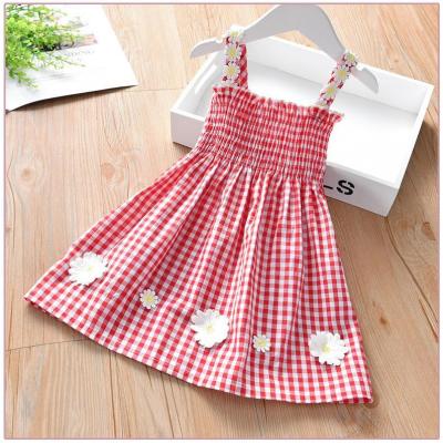 New Plaid Dress Girl Princess Sleeveless Cotton Clothing Little Girl Cotton Baby Summer Fashion Dresses Children