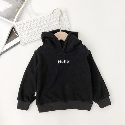 Kids Boy Clothes Hooded Letter Hello Solid Plain Hoodie Children Pullover Tops Autumn Early Winter Hoodies Coat