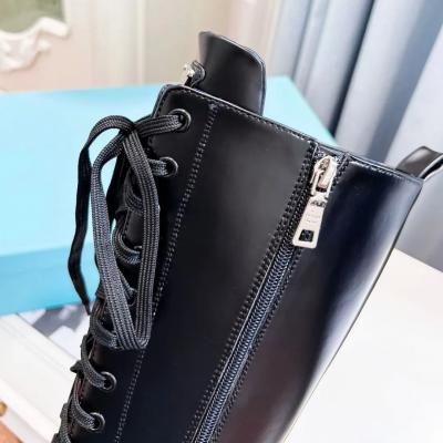 Triangle Lace-Up Knee-High Boots